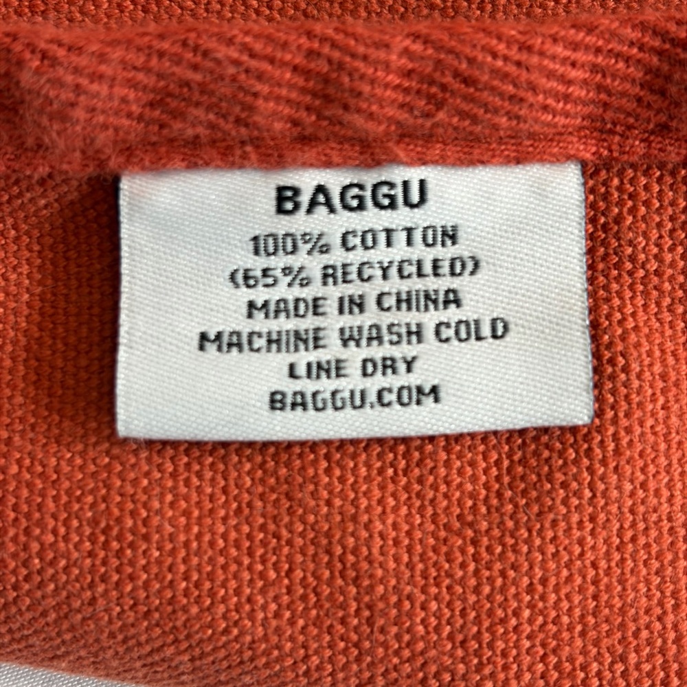 BAGGU Duck Bag – Washed Rust Orange Canvas Tote / Crossbody - Picture 4 of 6